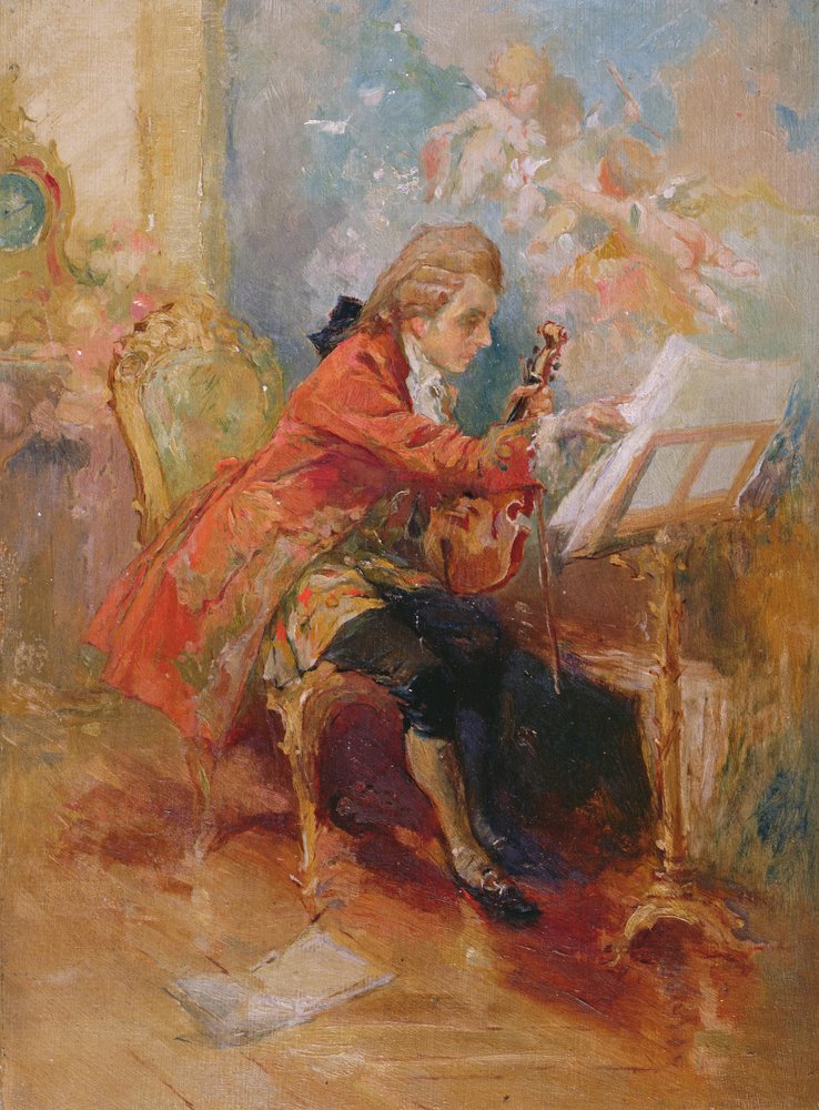 Mozart tocando violino | Jean-Louis Ernest Meissonier